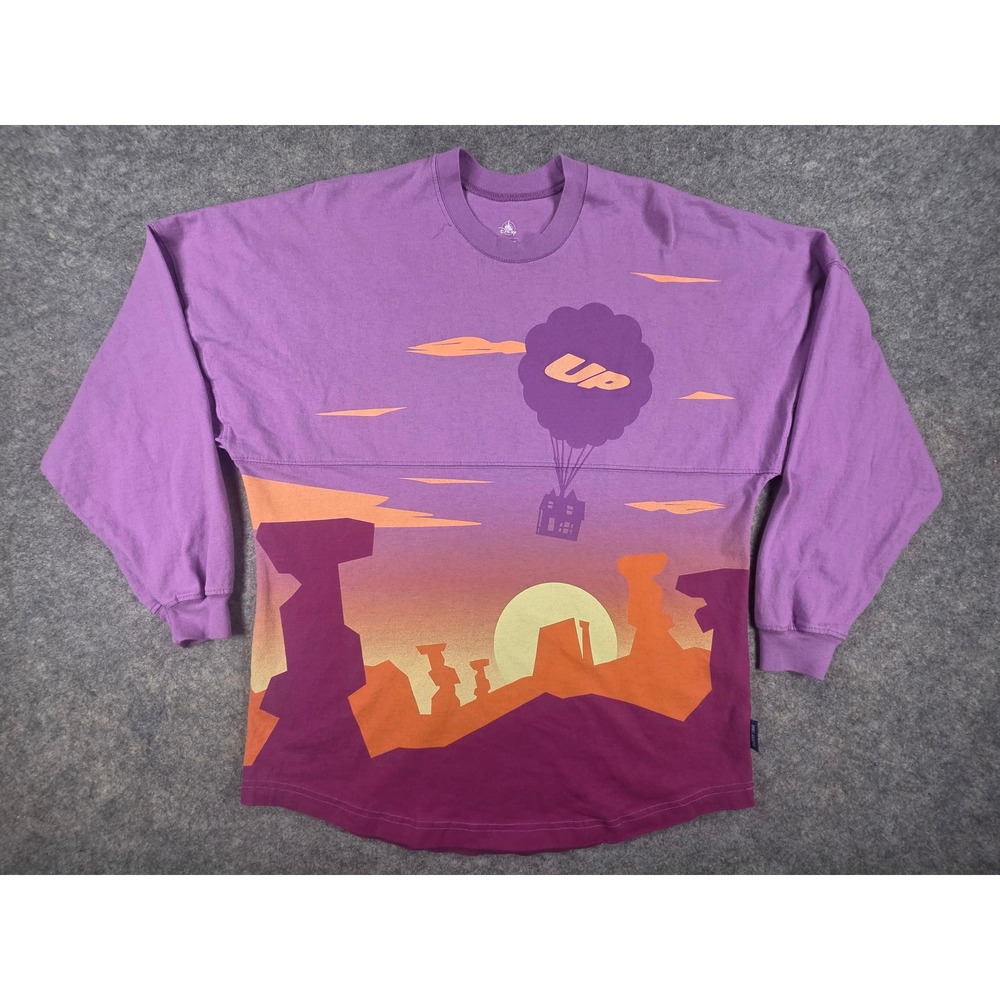 Disney Spirit Jersey Up Paradise Falls Purple Sunset Long Sleeve Shirt Small